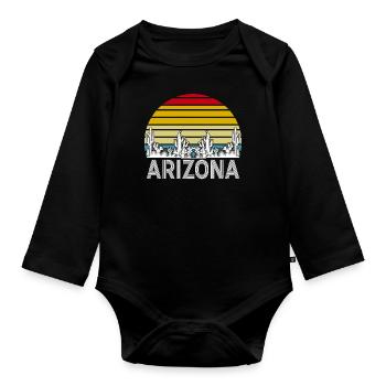 Arizona State Sedona Phoenix Grand Canyon AZ - Organic Longsleeve Baby Bodysuit - black - Front