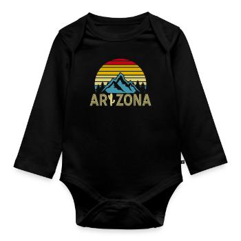 Arizona State Sedona Phoenix Grand Canyon AZ - Organic Longsleeve Baby Bodysuit - black - Front