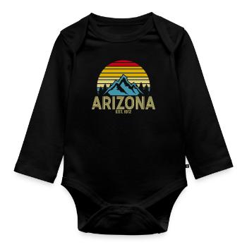 Arizona State Sedona Phoenix Grand Canyon AZ - Organic Longsleeve Baby Bodysuit - black - Front