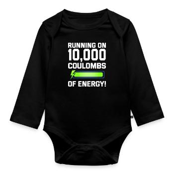 Electrician Humor Electrical Technician Engineer - Organic Longsleeve Baby Bodysuit - black - Front