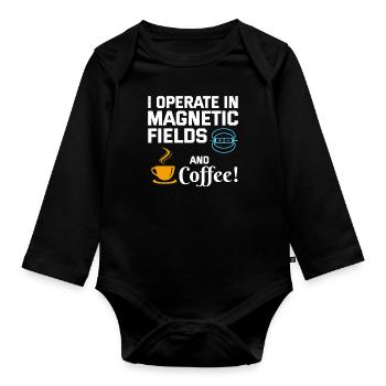 Électricien Humour Technicien en électricité Café - Body Bébé bio manches longues - noir - Devant