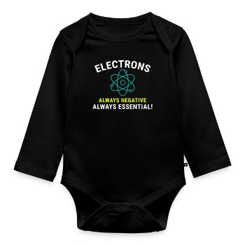 Electrician Humor Electrical Technician Engineer - Organic Longsleeve Baby Bodysuit - black - Front