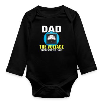 Électricien Papa Technicien électricien Ingénieur - Body Bébé bio manches longues - noir - Devant