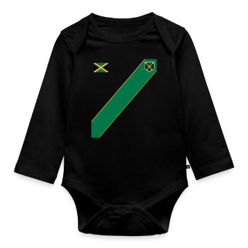 Jamaïque Jamaïque Rasta Raggea Drapeau Rastafari - Body Bébé bio manches longues - noir - Devant