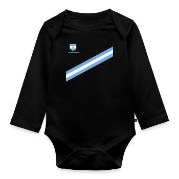 Argentinien Geschenk Argentina Argentine Flagge - Baby Bio-Langarm-Body - Schwarz - Vorne