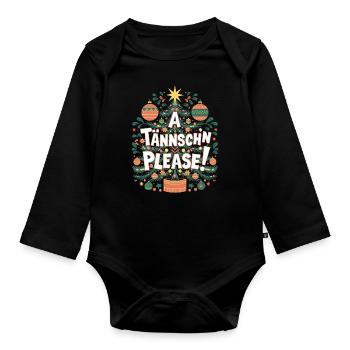 Un sapin de Noël Tännsch’n Please - Body Bébé bio manches longues - noir - Devant