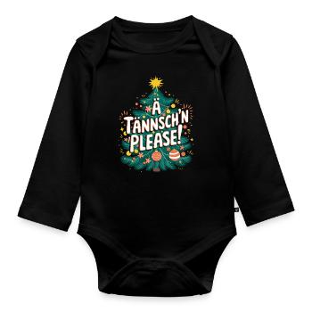 Ä Tännsch’n Please Humour de Noël - Body Bébé bio manches longues - noir - Devant