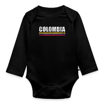 Kolumbien Colombia Medellin Urlaub Bogota Cali - Baby Bio-Langarm-Body - Schwarz - Vorne