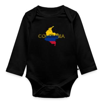 Kolumbien Colombia Medellin Urlaub Bogota Cali - Baby Bio-Langarm-Body - Schwarz - Vorne