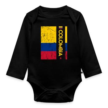 Kolumbien Colombia Medellin Urlaub Bogota Cali - Baby Bio-Langarm-Body - Schwarz - Vorne