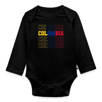 Kolumbien Colombia Medellin Urlaub Bogota Cali - Baby Bio-Langarm-Body - Schwarz - Vorne