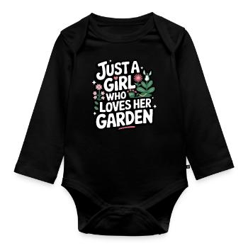 Gardener Garden Plants Gardening - Organic Longsleeve Baby Bodysuit - black - Front