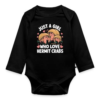 Crab Hermit Crab Crab Crab Crab - Organic Longsleeve Baby Bodysuit - black - Front