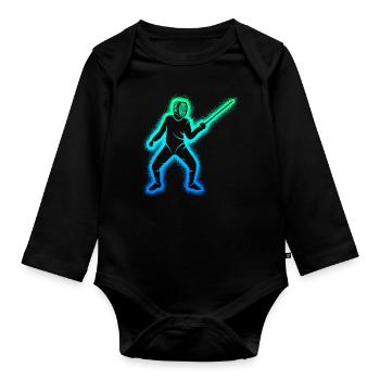 Fechter Fecht Fechtkunst Kinder Herren Fechten - Baby Bio-Langarm-Body - Schwarz - Vorne