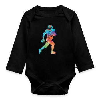 Football américain Sports Enfants Football Garçons - Body Bébé bio manches longues - noir - Devant