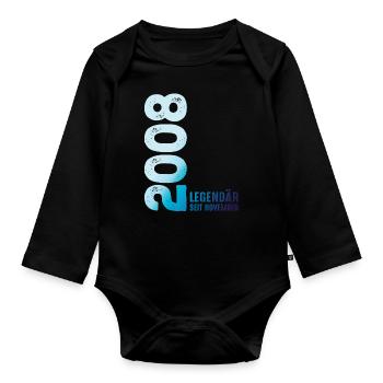 Limited Edition November 2008 Legendary Since - Organic Longsleeve Baby Bodysuit - black - Front