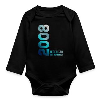 Limited Edition November 2008 Legendary Since - Organic Longsleeve Baby Bodysuit - black - Front