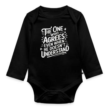 Ehemann Ehegatte Familie Hochzeit - Baby Bio-Langarm-Body - Schwarz - Vorne