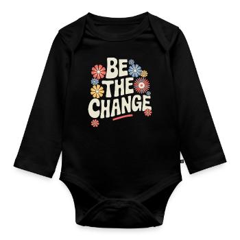 Altruisme Don désintéressé Donner d’école - Body Bébé bio manches longues - noir - Devant