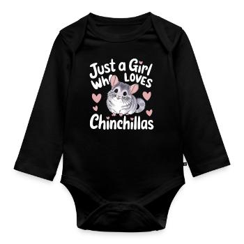 Chinchilla Souris Chinchillas - Body Bébé bio manches longues - noir - Devant