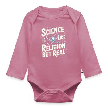Atheismus Atheist Anti-Religion Agnostiker - Baby Bio-Langarm-Body - Mauve - Vorne