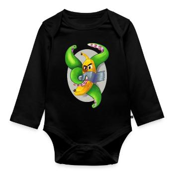 Tentaclaná solo - Baby Bio-Langarm-Body - Schwarz - Vorne