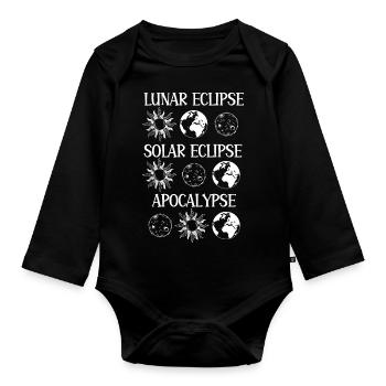 Lunar Eclipse Solar Eclipse Apocalypse - Organic Longsleeve Baby Bodysuit - black - Front
