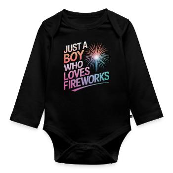 Pyrotechniker Feuerwerk Pyrotechnik - Baby Bio-Langarm-Body - Schwarz - Vorne