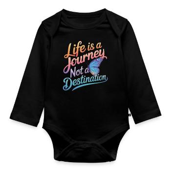 Butterfly Monarch Butterfly Colorful Butterflies - Organic Longsleeve Baby Bodysuit - black - Front