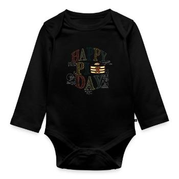 Happy Pi Day Math Lover - Organic Longsleeve Baby Bodysuit - black - Front