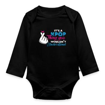 Kpop que tu ne comprends pas - Body Bébé bio manches longues - noir - Devant