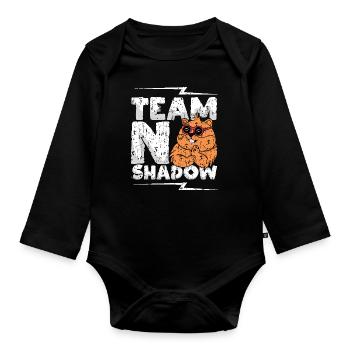 Team No Shadow Murmeltier Tag Spaß - Baby Bio-Langarm-Body - Schwarz - Vorne