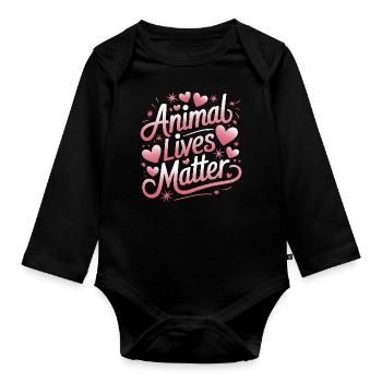 Végétarien Végétalien Végétarien Végétarien - Body Bébé bio manches longues - noir - Devant