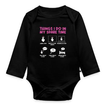 Dinge, Die Ich In Meiner Freizeit Mache: K-Pod - Baby Bio-Langarm-Body - Schwarz - Vorne
