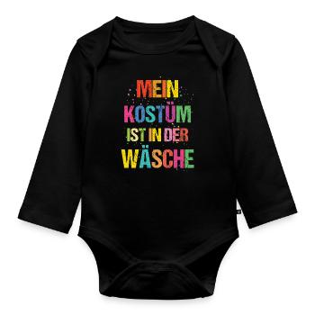 Carnival My Costume Is In The Wash - Organic Longsleeve Baby Bodysuit - black - Front