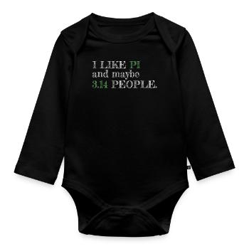 J’aime pi et peut-être 3,14 personnes pi jour - Body Bébé bio manches longues - noir - Devant