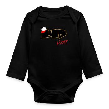 Hip Hop Rap - MC - Breakdance - Baby Bio-Langarm-Body - Schwarz - Vorne