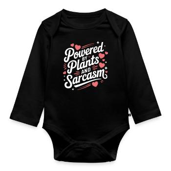 Végétarien Végétalien Végétarien Végétarien - Body Bébé bio manches longues - noir - Devant