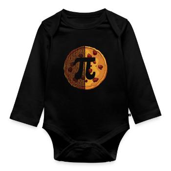 Pi Day Pizza Math Lover - Organic Longsleeve Baby Bodysuit - black - Front