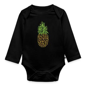 ananas pi signe tag design drôle - Body Bébé bio manches longues - noir - Devant