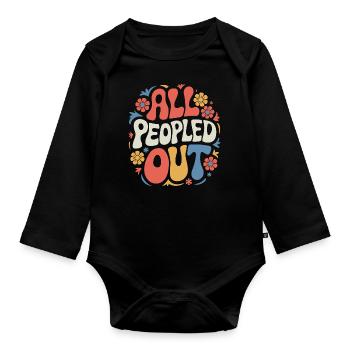 Introvert, antisocial, introvert - Organic Longsleeve Baby Bodysuit - black - Front