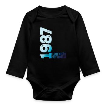 Limited Edition February 1987 Legendär Seit - Baby Bio-Langarm-Body - Schwarz - Vorne