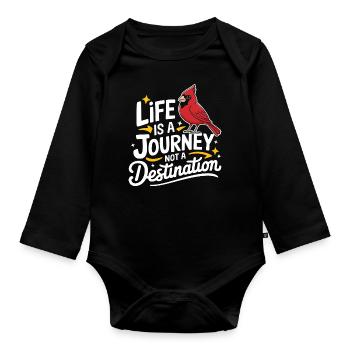 Kardinal Rotkardinal Vogel Roter Kardinal - Baby Bio-Langarm-Body - Schwarz - Vorne