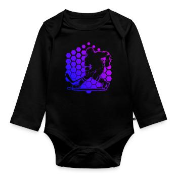 Eishockey Spieler Eishockey spielen Herren - Baby Bio-Langarm-Body - Schwarz - Vorne