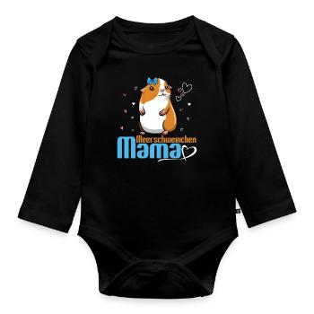 Maman cochon d’Inde aimante et douce - Body Bébé bio manches longues - noir - Devant