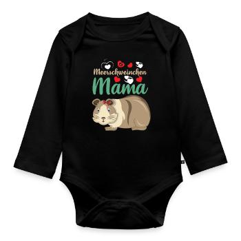 Cochon d’Inde Maman Amour sincère - Body Bébé bio manches longues - noir - Devant