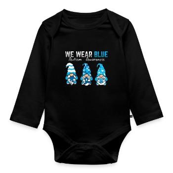 Sensibilisation à l’autisme We Wear Blue - Body Bébé bio manches longues - noir - Devant