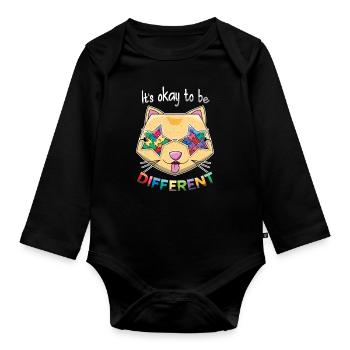 Autisme : c’est bien d’être différent - Body Bébé bio manches longues - noir - Devant
