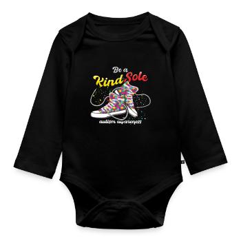 L’autisme est une âme amicale - Body Bébé bio manches longues - noir - Devant