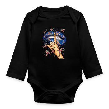 Autism: Don't Judge What You Don't Understand - Organic Longsleeve Baby Bodysuit - black - Front